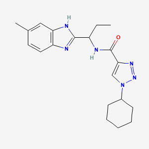 molecular formula C20H26N6O B6113106 1-cyclohexyl-N-[1-(5-methyl-1H-benzimidazol-2-yl)propyl]-1H-1,2,3-triazole-4-carboxamide 