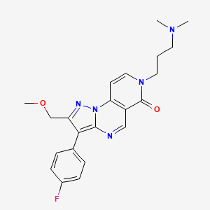 molecular formula C22H24FN5O2 B6113129 7-[3-(dimethylamino)propyl]-3-(4-fluorophenyl)-2-(methoxymethyl)pyrazolo[1,5-a]pyrido[3,4-e]pyrimidin-6(7H)-one 