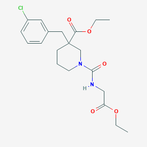 molecular formula C20H27ClN2O5 B6113132 ethyl 3-(3-chlorobenzyl)-1-{[(2-ethoxy-2-oxoethyl)amino]carbonyl}-3-piperidinecarboxylate 
