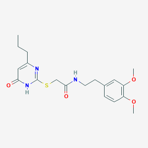 molecular formula C19H25N3O4S B6113157 N-[2-(3,4-dimethoxyphenyl)ethyl]-2-[(6-oxo-4-propyl-1,6-dihydro-2-pyrimidinyl)thio]acetamide 