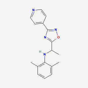 molecular formula C17H18N4O B6113163 (2,6-dimethylphenyl){1-[3-(4-pyridinyl)-1,2,4-oxadiazol-5-yl]ethyl}amine 