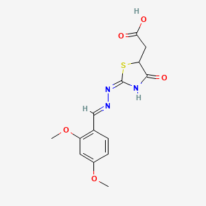 molecular formula C14H15N3O5S B6113168 {2-[(2,4-dimethoxybenzylidene)hydrazono]-4-oxo-1,3-thiazolidin-5-yl}acetic acid 
