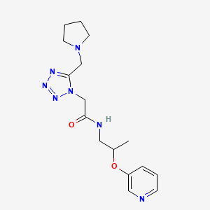 molecular formula C16H23N7O2 B6113171 N-[2-(3-pyridinyloxy)propyl]-2-[5-(1-pyrrolidinylmethyl)-1H-tetrazol-1-yl]acetamide 