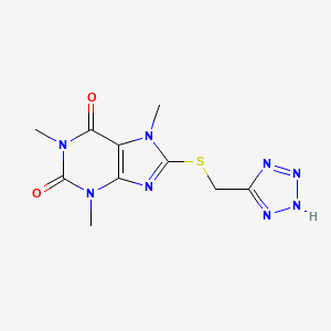 1,3,7-trimethyl-8-[(1H-tetrazol-5-ylmethyl)thio]-3,7-dihydro-1H-purine-2,6-dione