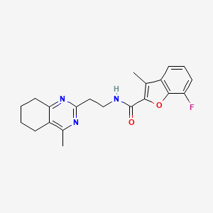 molecular formula C21H22FN3O2 B6113227 7-fluoro-3-methyl-N-[2-(4-methyl-5,6,7,8-tetrahydro-2-quinazolinyl)ethyl]-1-benzofuran-2-carboxamide 