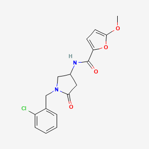 molecular formula C17H17ClN2O4 B6113242 N-[1-(2-chlorobenzyl)-5-oxo-3-pyrrolidinyl]-5-methoxy-2-furamide 