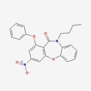 molecular formula C23H20N2O5 B6113260 10-butyl-3-nitro-1-phenoxydibenzo[b,f][1,4]oxazepin-11(10H)-one 