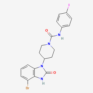 B611329 4-(4-bromanyl-2-oxidanylidene-3~{H}-benzimidazol-1-yl)-~{N}-(4-iodophenyl)piperidine-1-carboxamide CAS No. 2304947-71-3