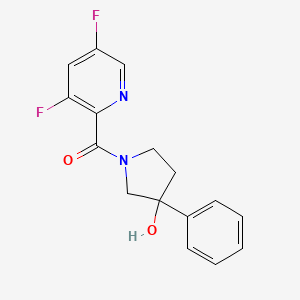molecular formula C16H14F2N2O2 B6113346 1-[(3,5-difluoro-2-pyridinyl)carbonyl]-3-phenyl-3-pyrrolidinol 
