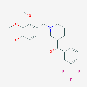 molecular formula C23H26F3NO4 B6113353 [3-(trifluoromethyl)phenyl][1-(2,3,4-trimethoxybenzyl)-3-piperidinyl]methanone 