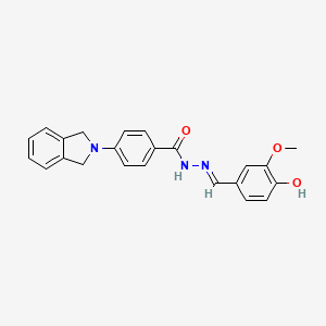 molecular formula C23H21N3O3 B6113360 4-(1,3-dihydro-2H-isoindol-2-yl)-N'-(4-hydroxy-3-methoxybenzylidene)benzohydrazide 