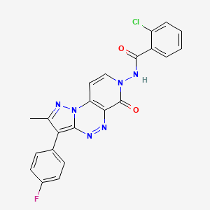 2-chloro-N-[3-(4-fluorophenyl)-2-methyl-6-oxopyrazolo[5,1-c]pyrido[4,3-e][1,2,4]triazin-7(6H)-yl]benzamide