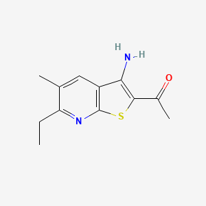 molecular formula C12H14N2OS B6113383 1-(3-amino-6-ethyl-5-methylthieno[2,3-b]pyridin-2-yl)ethanone 