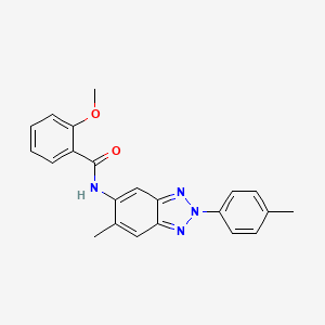 molecular formula C22H20N4O2 B6113388 2-methoxy-N-[6-methyl-2-(4-methylphenyl)-2H-1,2,3-benzotriazol-5-yl]benzamide 