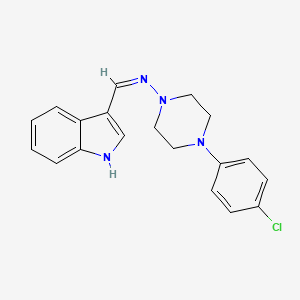 molecular formula C19H19ClN4 B6113422 4-(4-chlorophenyl)-N-(1H-indol-3-ylmethylene)-1-piperazinamine 