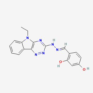 molecular formula C18H16N6O2 B6113436 2,4-dihydroxybenzaldehyde (5-ethyl-5H-[1,2,4]triazino[5,6-b]indol-3-yl)hydrazone 