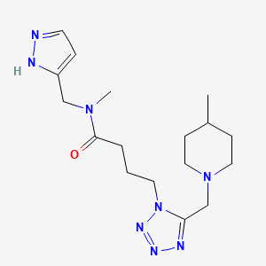 N-methyl-4-{5-[(4-methyl-1-piperidinyl)methyl]-1H-tetrazol-1-yl}-N-(1H-pyrazol-5-ylmethyl)butanamide