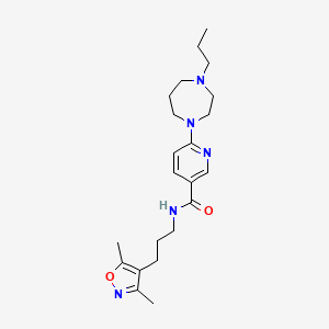molecular formula C22H33N5O2 B6113481 N-[3-(3,5-dimethyl-4-isoxazolyl)propyl]-6-(4-propyl-1,4-diazepan-1-yl)nicotinamide 
