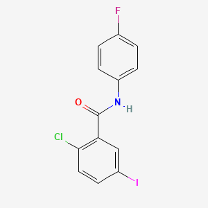molecular formula C13H8ClFINO B6113496 2-chloro-N-(4-fluorophenyl)-5-iodobenzamide 