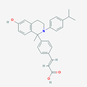 B611350 (E)-3-[4-[6-hydroxy-1-methyl-2-(4-propan-2-ylphenyl)-3,4-dihydroisoquinolin-1-yl]phenyl]prop-2-enoic acid CAS No. 1799430-91-3