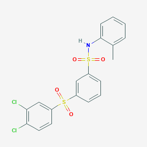 molecular formula C19H15Cl2NO4S2 B6113545 3-[(3,4-dichlorophenyl)sulfonyl]-N-(2-methylphenyl)benzenesulfonamide 