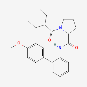 molecular formula C24H30N2O3 B6113588 1-(2-ethylbutanoyl)-N-(4'-methoxy-2-biphenylyl)prolinamide 