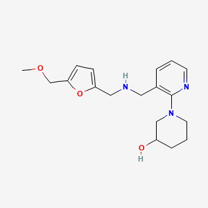 1-{3-[({[5-(methoxymethyl)-2-furyl]methyl}amino)methyl]-2-pyridinyl}-3-piperidinol