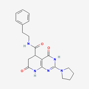 4,7-dioxo-N-(2-phenylethyl)-2-(1-pyrrolidinyl)-3,4,5,6,7,8-hexahydropyrido[2,3-d]pyrimidine-5-carboxamide