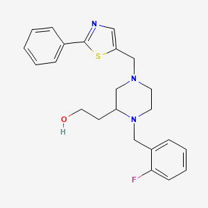 2-{1-(2-fluorobenzyl)-4-[(2-phenyl-1,3-thiazol-5-yl)methyl]-2-piperazinyl}ethanol