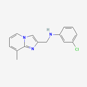 molecular formula C15H14ClN3 B6113669 (3-chlorophenyl)[(8-methylimidazo[1,2-a]pyridin-2-yl)methyl]amine 