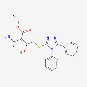 molecular formula C22H22N4O3S B6113687 ethyl 3-amino-2-{[(4,5-diphenyl-4H-1,2,4-triazol-3-yl)thio]acetyl}but-2-enoate 