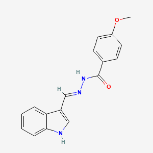 molecular formula C17H15N3O2 B6113705 N'-(1H-indol-3-ylmethylene)-4-methoxybenzohydrazide 