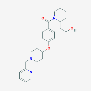 molecular formula C25H33N3O3 B6113732 2-[1-(4-{[1-(2-pyridinylmethyl)-4-piperidinyl]oxy}benzoyl)-2-piperidinyl]ethanol 