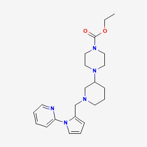 molecular formula C22H31N5O2 B6113737 ethyl 4-(1-{[1-(2-pyridinyl)-1H-pyrrol-2-yl]methyl}-3-piperidinyl)-1-piperazinecarboxylate 