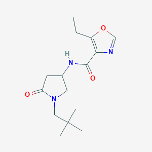 molecular formula C15H23N3O3 B6113738 N-[1-(2,2-dimethylpropyl)-5-oxo-3-pyrrolidinyl]-5-ethyl-1,3-oxazole-4-carboxamide 