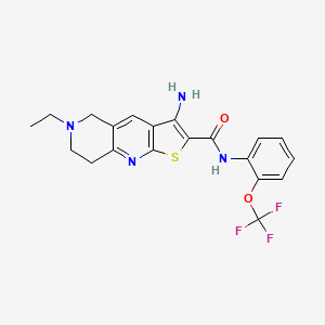 molecular formula C20H19F3N4O2S B6113747 3-amino-6-ethyl-N-[2-(trifluoromethoxy)phenyl]-5,6,7,8-tetrahydrothieno[2,3-b]-1,6-naphthyridine-2-carboxamide 