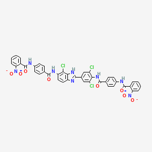molecular formula C41H25Cl3N8O8 B6113765 N-{4-[({7-chloro-2-[3,5-dichloro-4-({4-[(2-nitrobenzoyl)amino]benzoyl}amino)phenyl]-1H-benzimidazol-6-yl}amino)carbonyl]phenyl}-2-nitrobenzamide 
