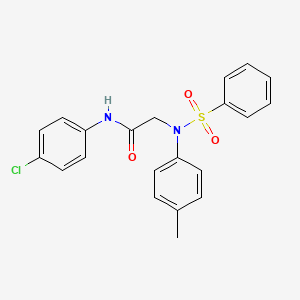 molecular formula C21H19ClN2O3S B6113790 N~1~-(4-chlorophenyl)-N~2~-(4-methylphenyl)-N~2~-(phenylsulfonyl)glycinamide 