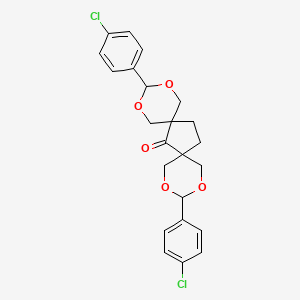 molecular formula C23H22Cl2O5 B6113807 3,11-bis(4-chlorophenyl)-2,4,10,12-tetraoxadispiro[5.1.5.2]pentadecan-7-one 