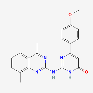 molecular formula C21H19N5O2 B6113817 2-[(4,8-dimethyl-2-quinazolinyl)amino]-6-(4-methoxyphenyl)-4(3H)-pyrimidinone 