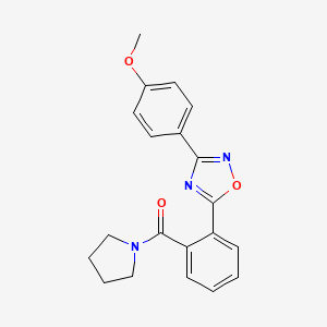 molecular formula C20H19N3O3 B6113822 3-(4-methoxyphenyl)-5-[2-(1-pyrrolidinylcarbonyl)phenyl]-1,2,4-oxadiazole 