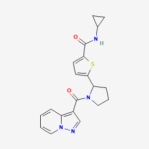 molecular formula C20H20N4O2S B6113828 N-cyclopropyl-5-[1-(pyrazolo[1,5-a]pyridin-3-ylcarbonyl)-2-pyrrolidinyl]-2-thiophenecarboxamide 