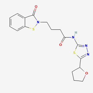 molecular formula C17H18N4O3S2 B6113831 4-(3-oxo-1,2-benzisothiazol-2(3H)-yl)-N-[5-(tetrahydro-2-furanyl)-1,3,4-thiadiazol-2-yl]butanamide 