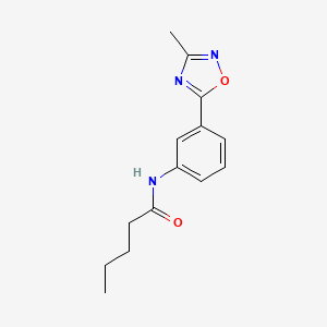 molecular formula C14H17N3O2 B6113836 N-[3-(3-methyl-1,2,4-oxadiazol-5-yl)phenyl]pentanamide 