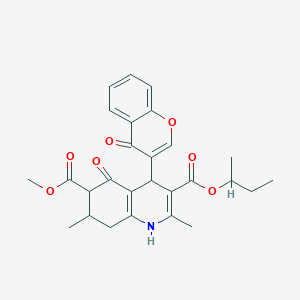 3-sec-butyl 6-methyl 2,7-dimethyl-5-oxo-4-(4-oxo-4H-chromen-3-yl)-1,4,5,6,7,8-hexahydro-3,6-quinolinedicarboxylate