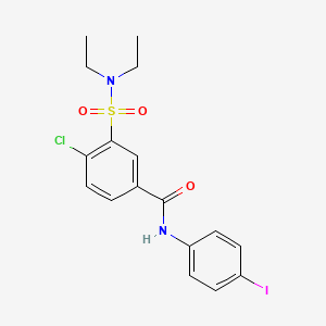 molecular formula C17H18ClIN2O3S B6113885 4-chloro-3-[(diethylamino)sulfonyl]-N-(4-iodophenyl)benzamide 