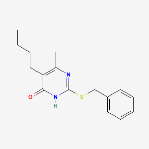 molecular formula C16H20N2OS B6113889 2-(benzylthio)-5-butyl-6-methyl-4-pyrimidinol 