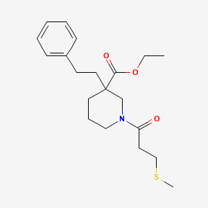 ethyl 1-[3-(methylthio)propanoyl]-3-(2-phenylethyl)-3-piperidinecarboxylate