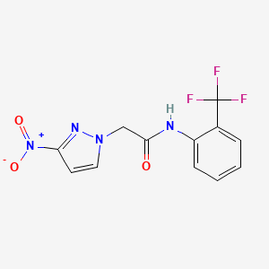 molecular formula C12H9F3N4O3 B6113917 2-(3-nitro-1H-pyrazol-1-yl)-N-[2-(trifluoromethyl)phenyl]acetamide 