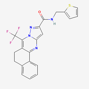 molecular formula C21H15F3N4OS B6113918 N-(2-thienylmethyl)-7-(trifluoromethyl)-5,6-dihydrobenzo[h]pyrazolo[5,1-b]quinazoline-10-carboxamide 